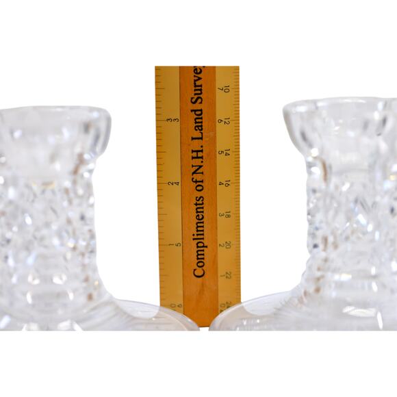 Cristal d'Arques Crystal Eventail Candlestick Holders 3"x4.25" [Set of 2] - Picture 9 of 11